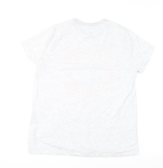 Primark Womens Grey Cotton Basic T-Shirt Size 10 Round Neck