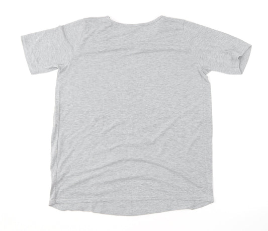 Boohoo Womens Grey Polyester Basic T-Shirt Size 10 Round Neck - Mini Me