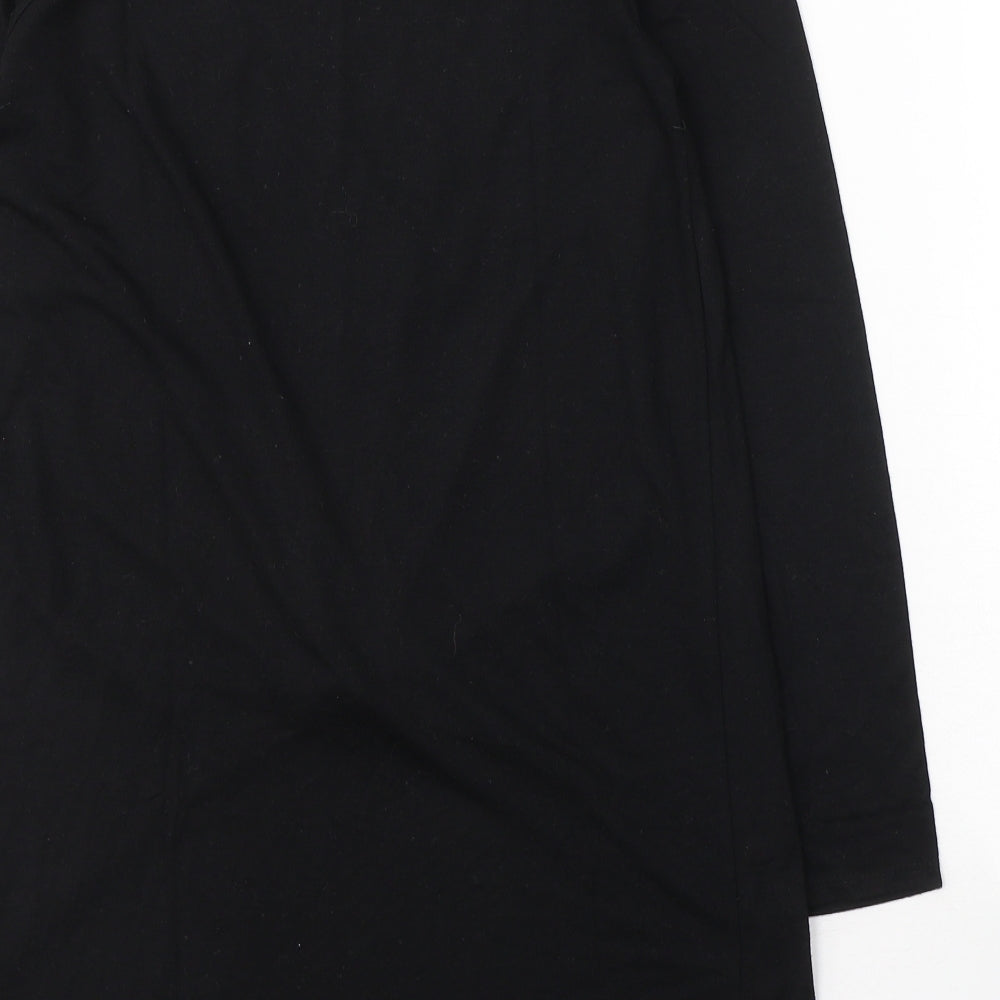 George Womens Black Polyester Tunic T-Shirt Size 8 Round Neck - knot detail