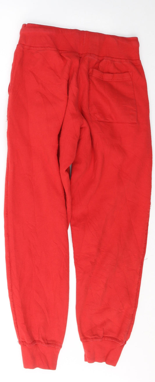Addison Lee Mens Red  Cotton Sweatpants Trousers Size S L26 in Regular Tie