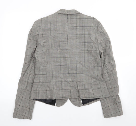 Marks and Spencer Womens Brown Plaid Polyester Jacket Suit Jacket Size 14