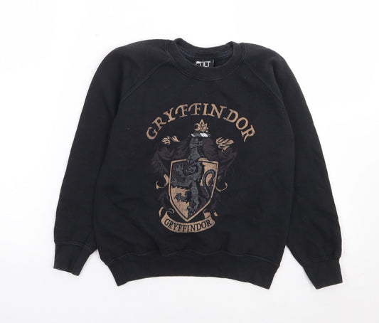 ABSOLUTE CULT Girls Black Cotton Pullover Sweatshirt Size M Pullover - Harry Potter