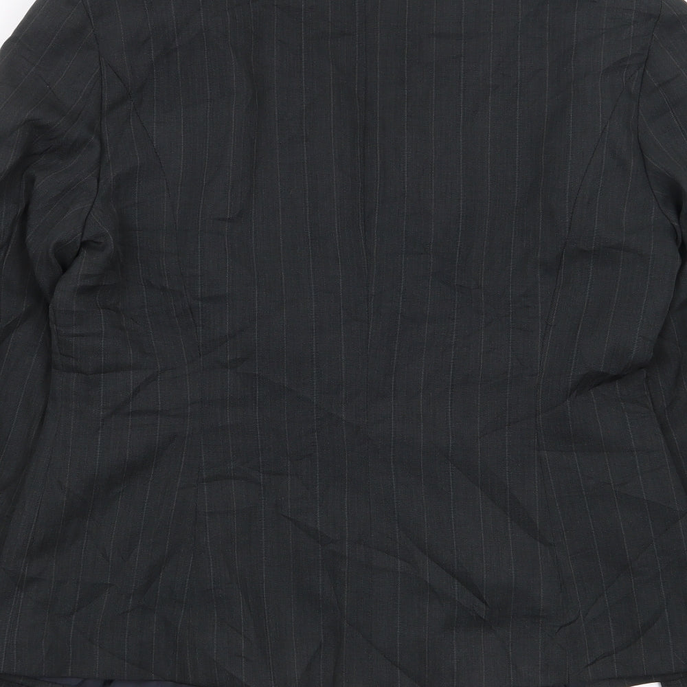 George Womens Grey Pinstripe Polyester Jacket Suit Jacket Size 14