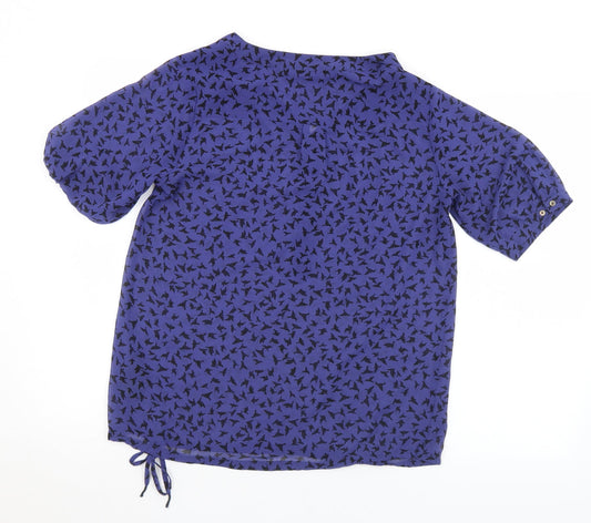 Mexx Womens Purple Geometric Polyester Basic Blouse Size 12 V-Neck