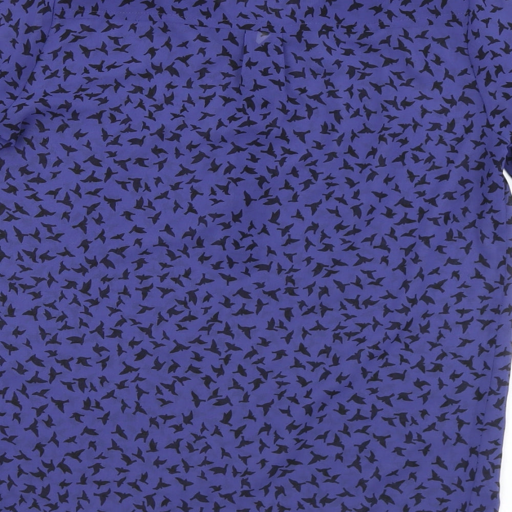 Mexx Womens Purple Geometric Polyester Basic Blouse Size 12 V-Neck