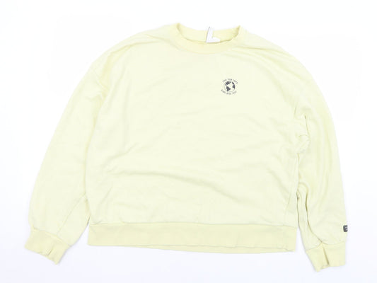 Womens UK Size M Divided Yellow Pullover Sweatshirt
