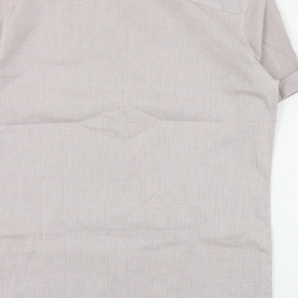 Autograph Mens Red Plaid Cotton Button-Up Size L Collared Button