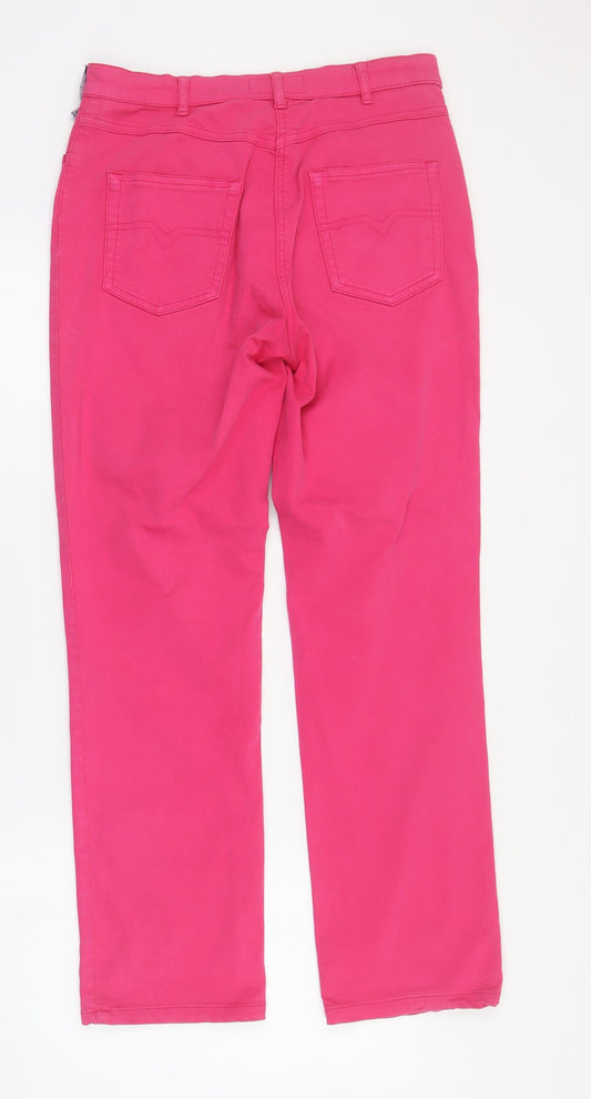 Gerry Weber Womens Pink  Cotton Skinny Jeans Size 12 L28 in Regular Zip