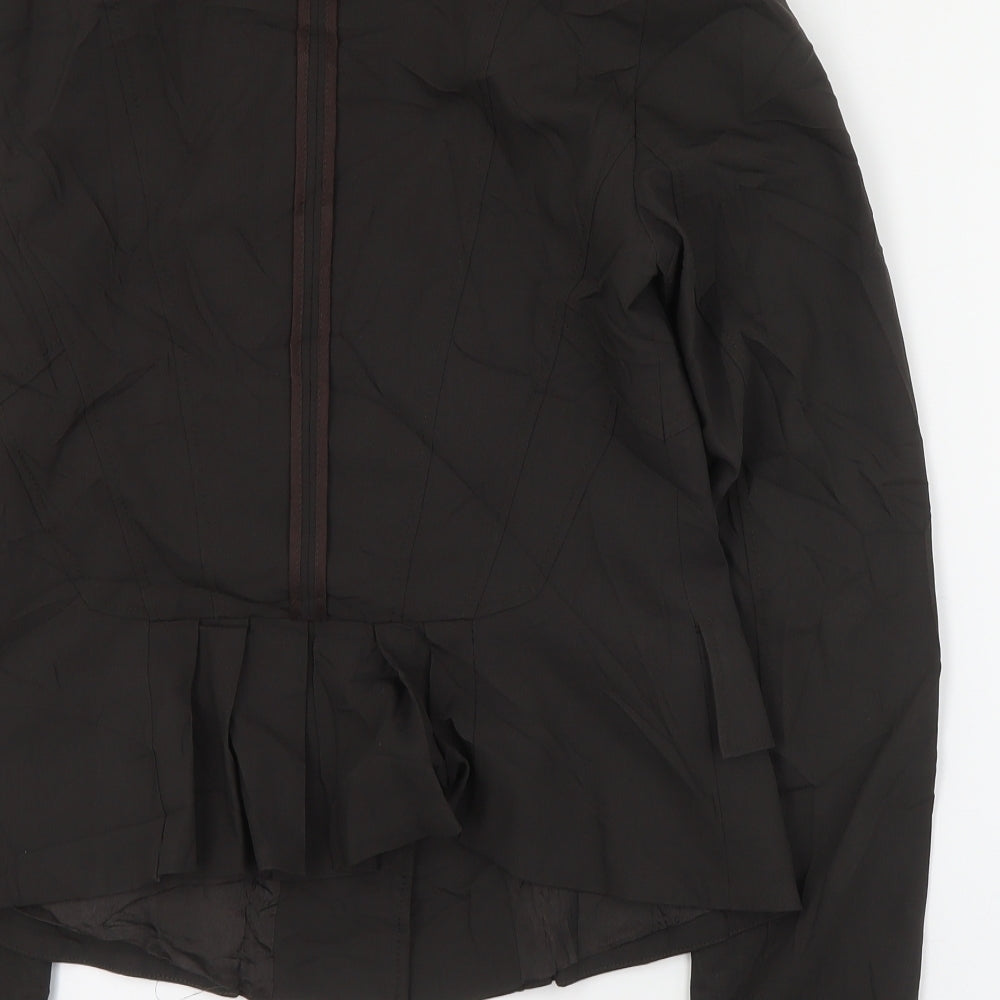 Hexeline Womens Brown Jacket Size 10 Button