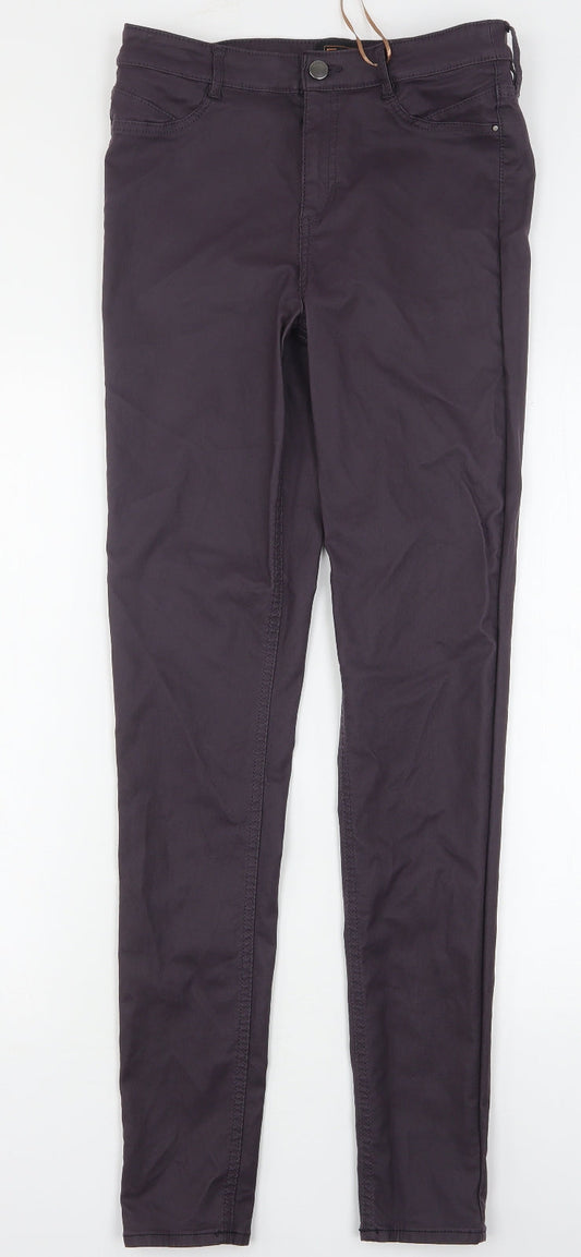 Womens UK Size 10 F&F Regular Fit Skinny Purple Jeans