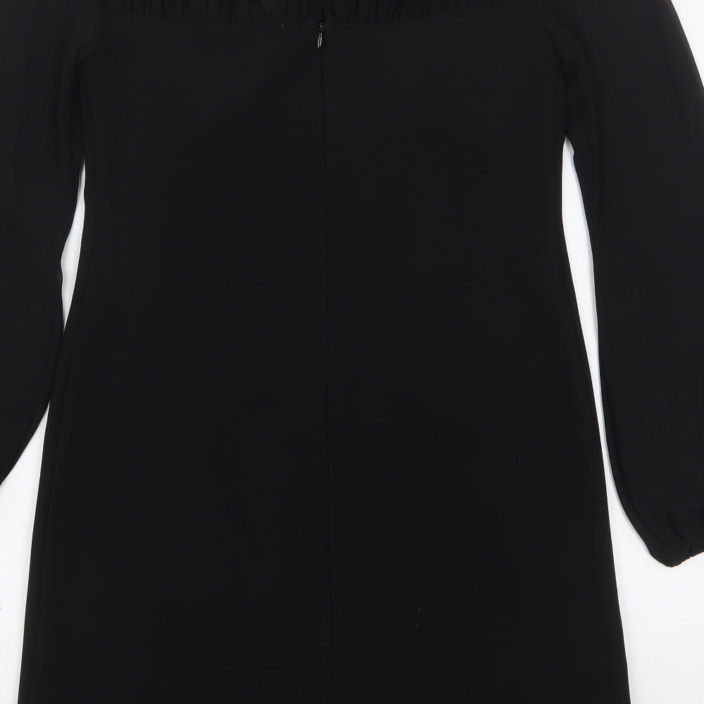 Taylor Womens Black Polyester Sheath Size S Round Neck
