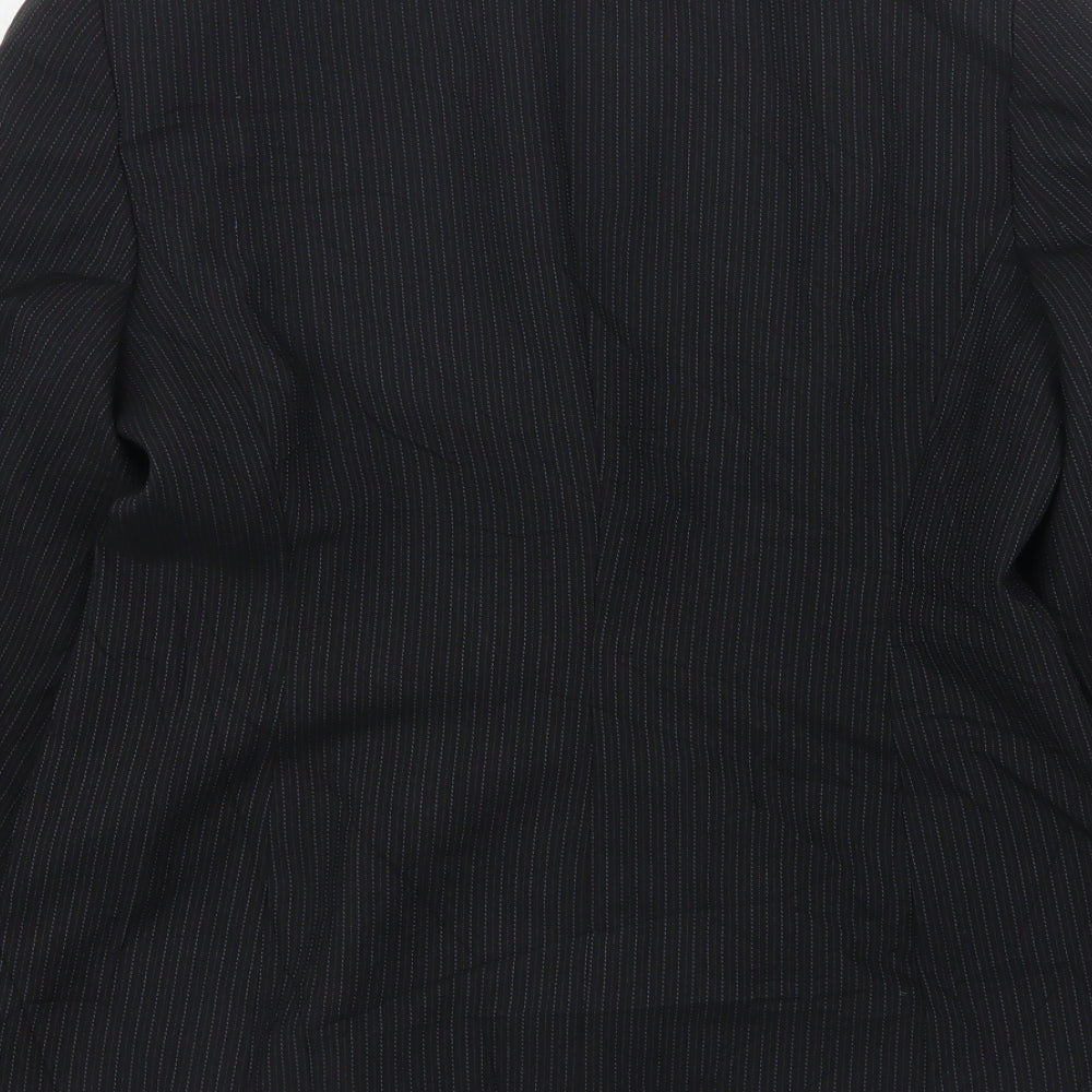 Debenhams Womens Black Striped Polyester Jacket Suit Jacket Size 10
