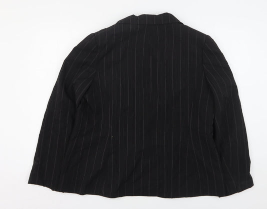Dorothy Perkins Womens Black Striped Polyester Jacket Suit Jacket Size 18