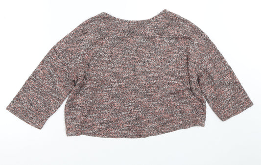 River Island Womens Pink Round Neck Polyester Pullover Jumper Size 10 - Cropped