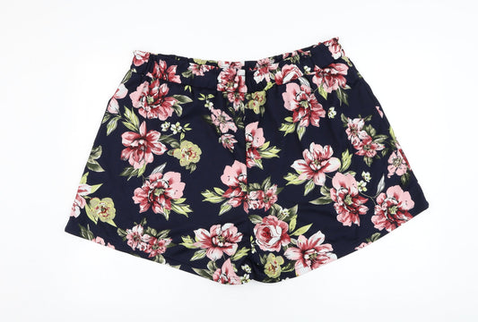 SheIn Womens Blue Floral Polyester Paperbag Shorts Size 4XL L4 in Regular