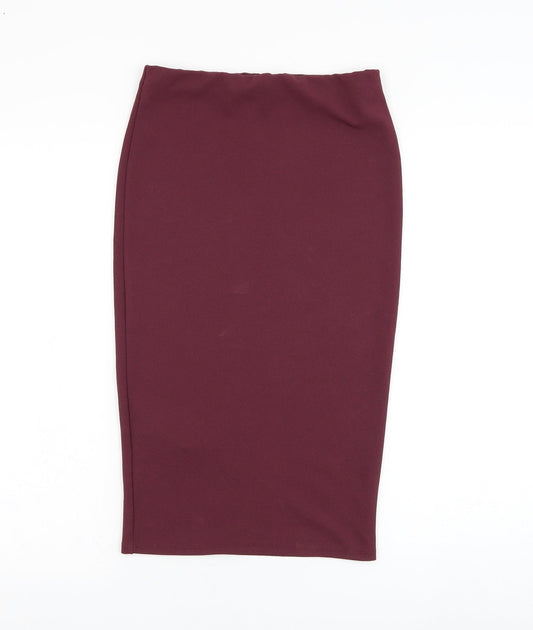 New Look Womens Purple Polyester Straight & Pencil Skirt Size 8