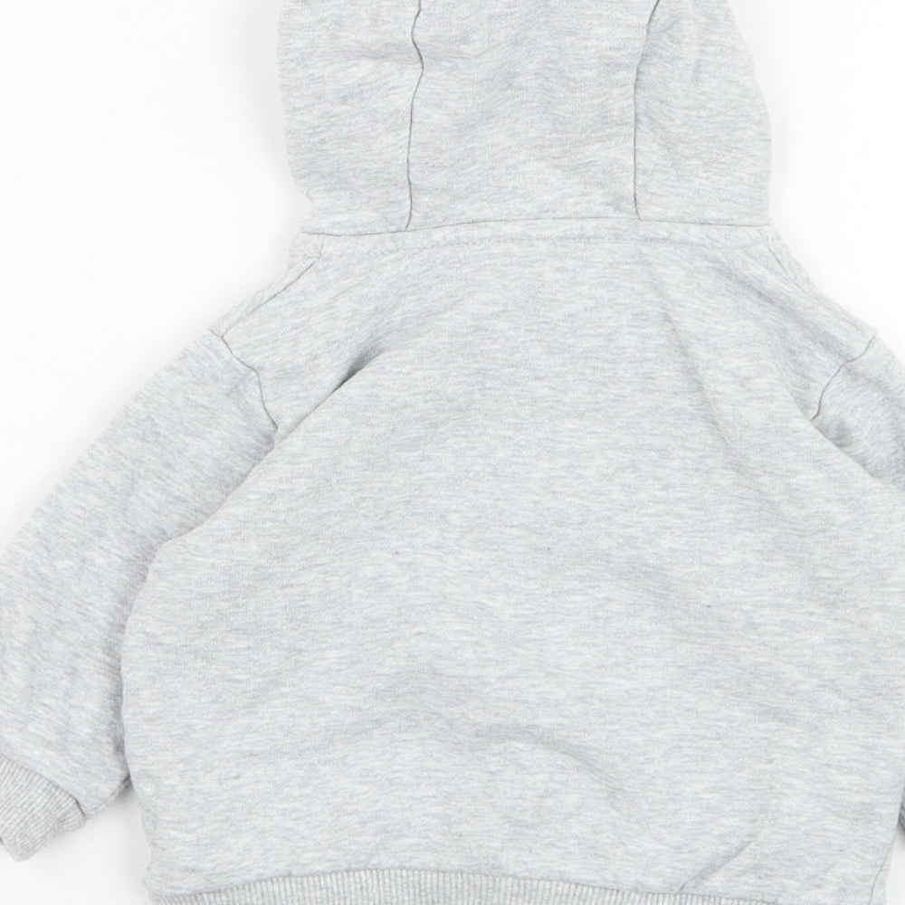 Marks and Spencer Boys Grey Cotton Full Zip Jumper Size 3-6 Months Zip