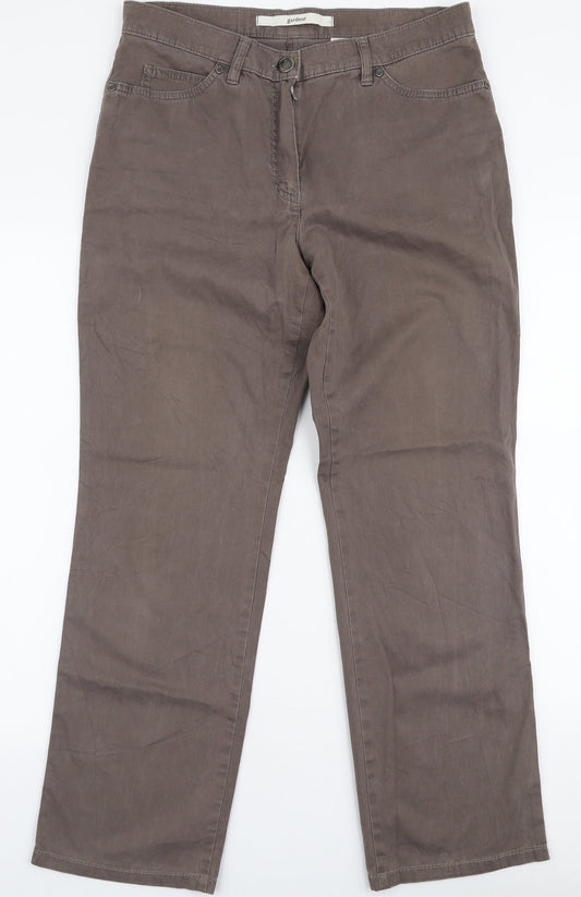 Womens UK Size 31 in GARDEUR Regular Fit Brown Trousers