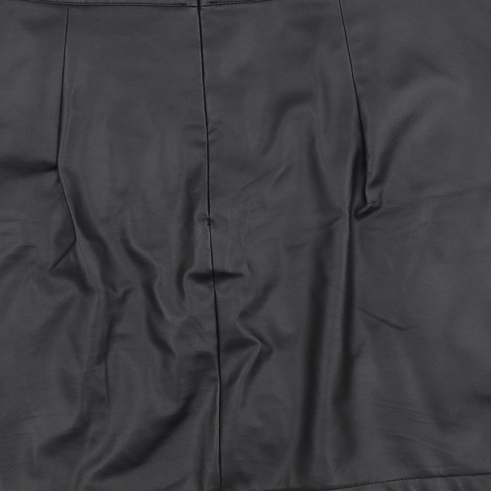 SheIn Womens Black Cotton A-Line Skirt Size L Zip