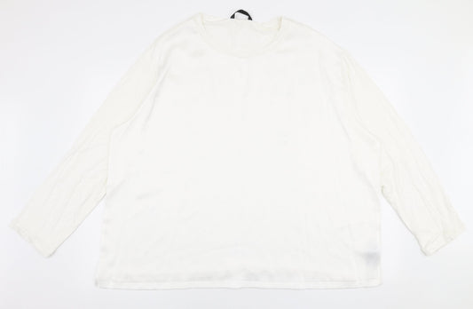 Womens UK Size 2XL Dunnes Stores White Jersey Blouse