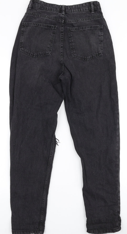 Denim Co Womens Black 100% Cotton Mom Jeans Size 6 L28 in Regular Zip