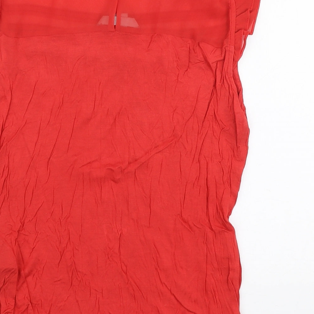 Womens UK Size S H&M Red Jersey Blouse