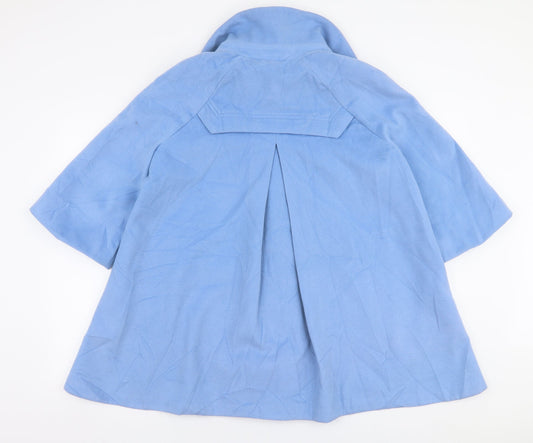 MNG Womens Blue Overcoat Coat Size 2XL Zip