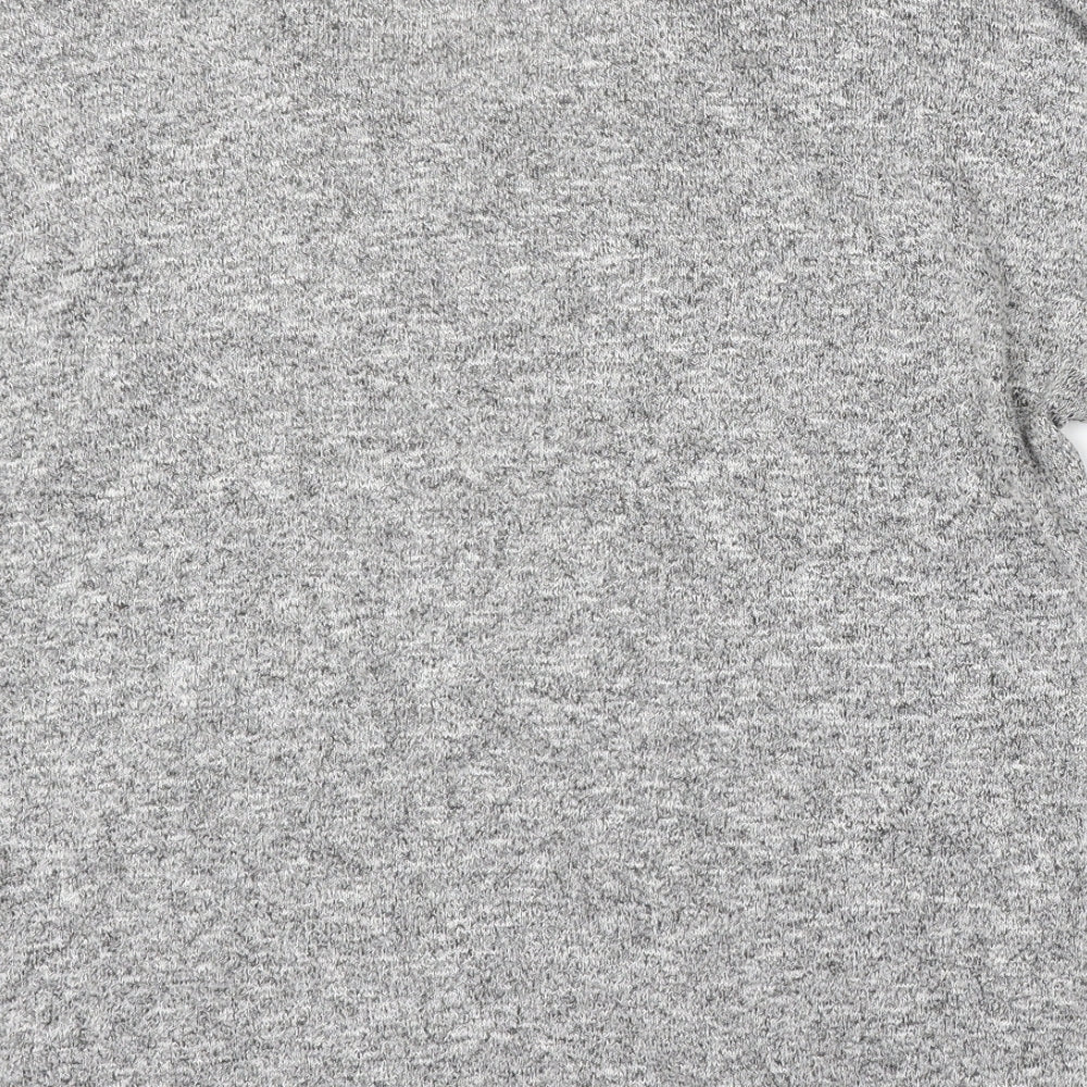 TU Womens Grey V-Neck Polyester Pullover Jumper Size 12