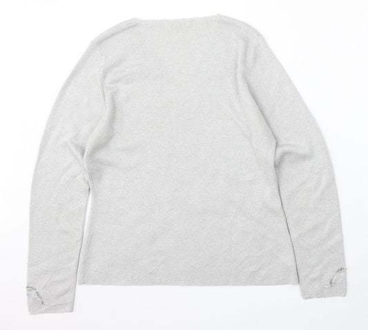 Womens UK Size M St Michael Silver Pullover Jumper