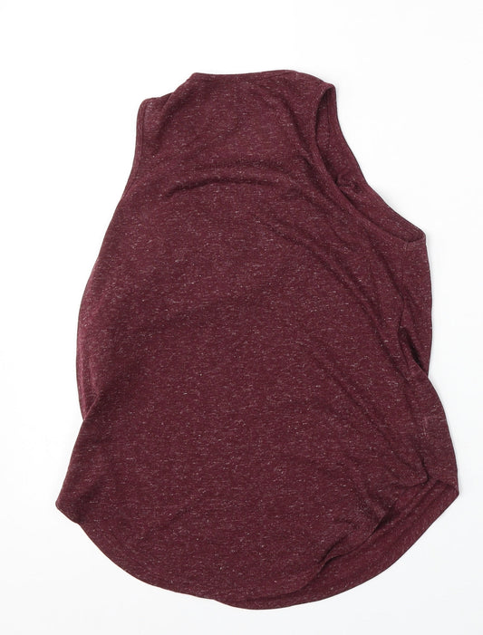 Atmosphere Womens Purple Polyester Basic Tank Size 6 Round Neck