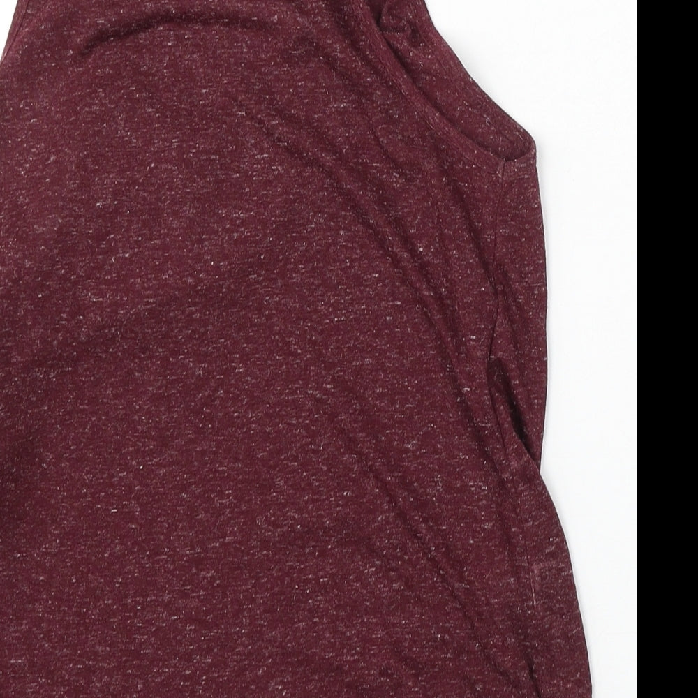 Atmosphere Womens Purple Polyester Basic Tank Size 6 Round Neck