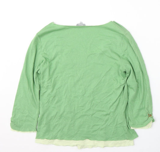 Womens UK Size 14 Per Una Green Pullover Jumper
