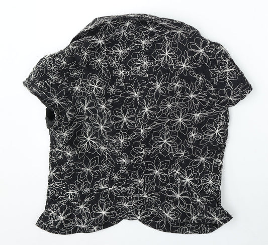 Kaliko Womens Blue Floral Cotton Jacket Blazer Size 12