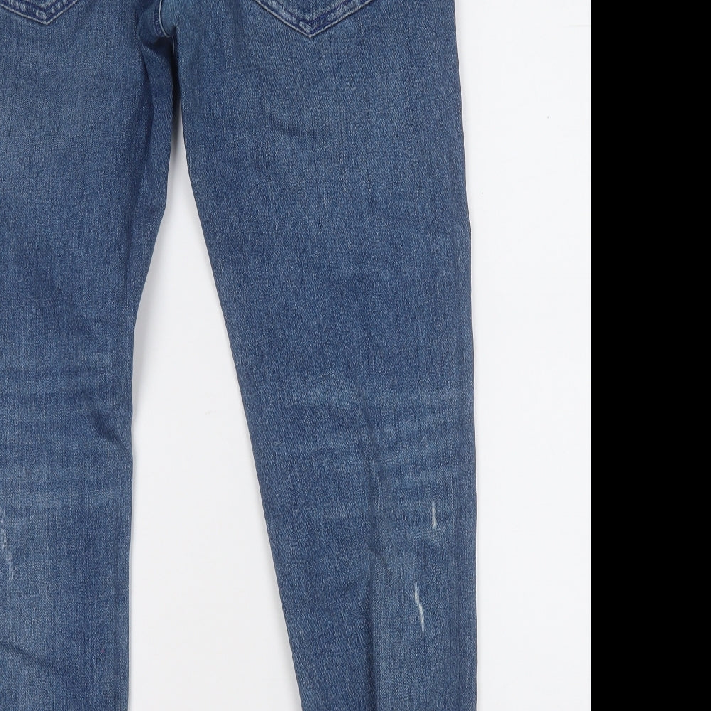 River Island Womens Blue Cotton Skinny Jeans Size 34 L32 in Regular