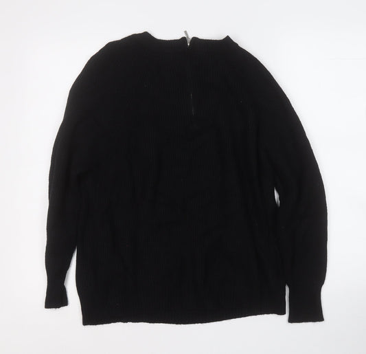 Primark Womens Black Round Neck Viscose Pullover Jumper Size 12