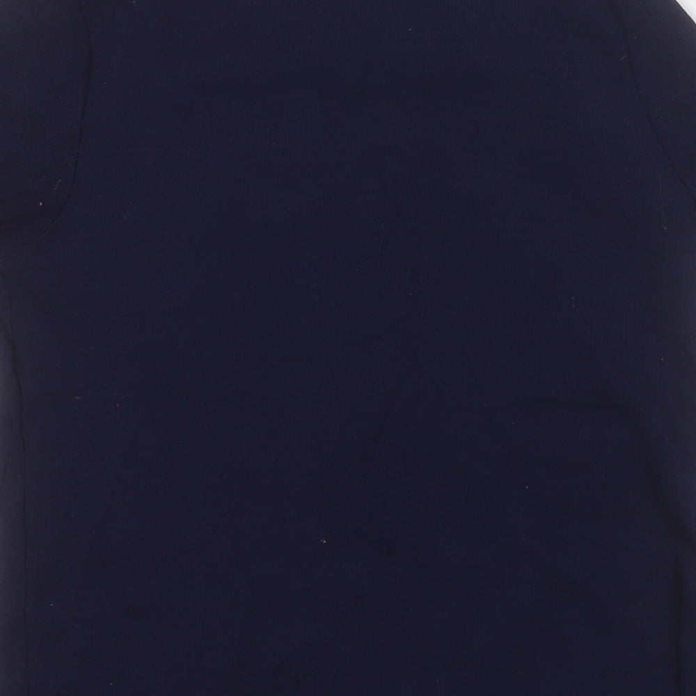 Marks and Spencer Girls Blue Round Neck Cotton Pullover Jumper Size 13-14 Years