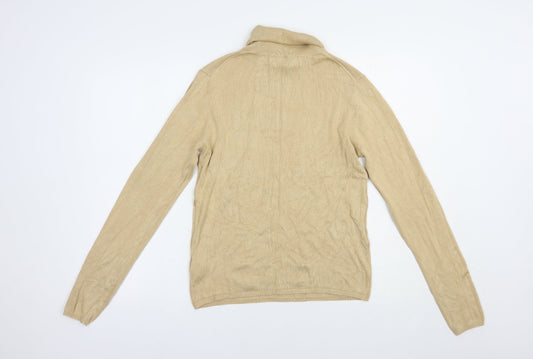 Primark Womens Beige Roll Neck Viscose Pullover Jumper Size L