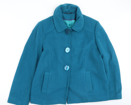 Womens UK Size 16 BM Green Trench Coat