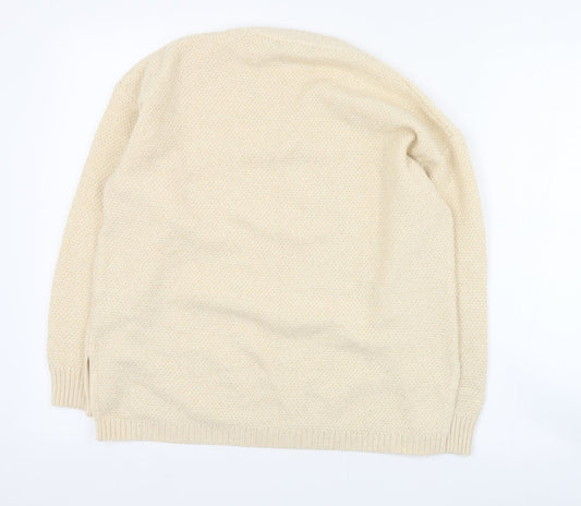 Just Elegance Womens Pink Round Neck Acrylic Pullover Jumper Size L