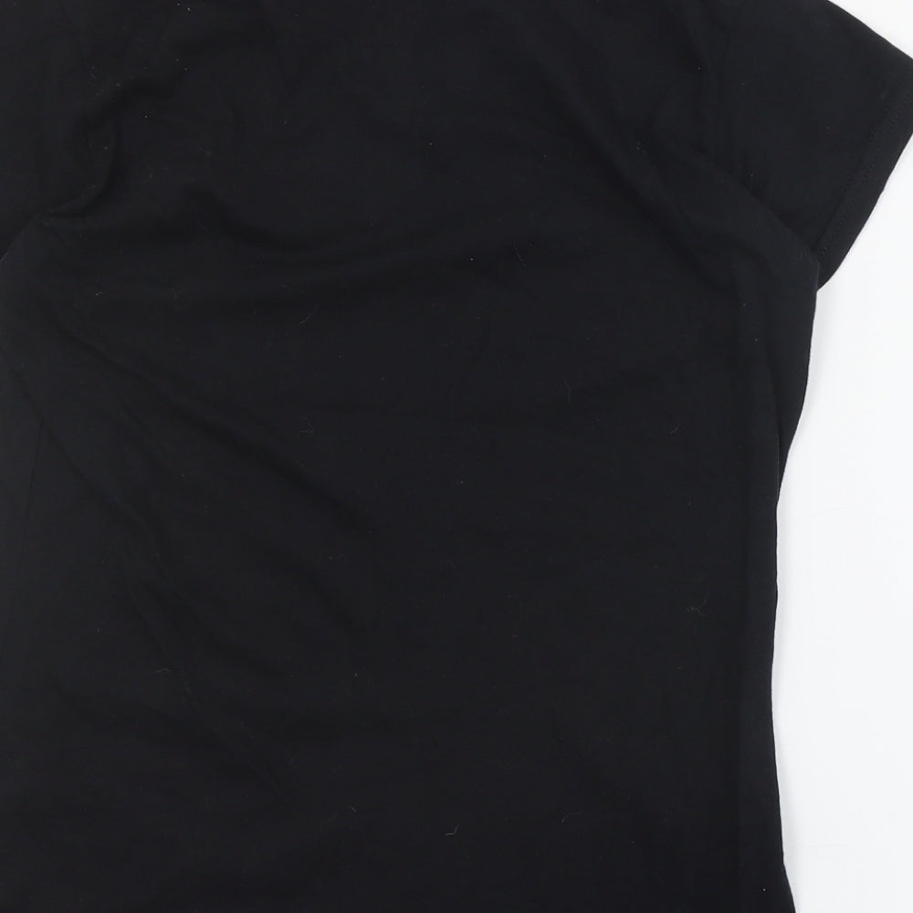 Womens UK Size S Gildan Black Basic T-Shirt
