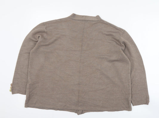 Damart Womens Brown V-Neck Acrylic Cardigan Jumper Size S