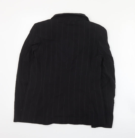 Autonomy Womens Black Striped Polyester Jacket Suit Jacket Size 10