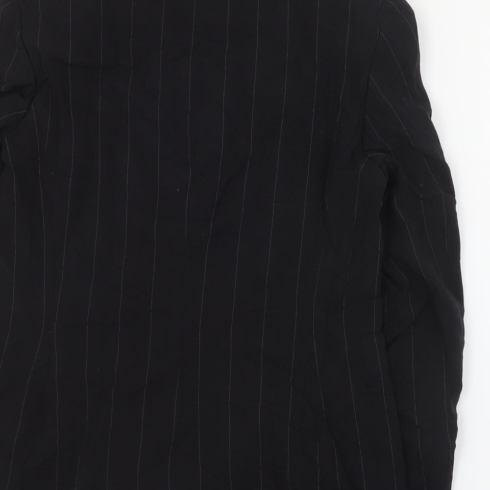 Autonomy Womens Black Striped Polyester Jacket Suit Jacket Size 10