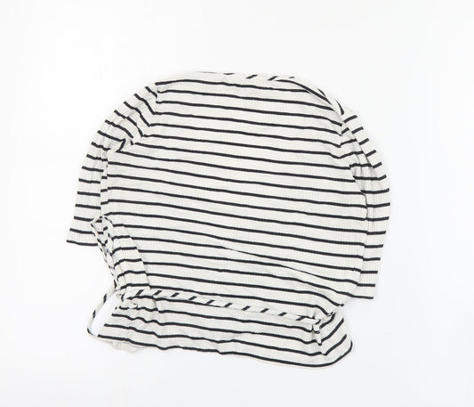 Womens UK Size 8 Topshop White Wrap Blouse