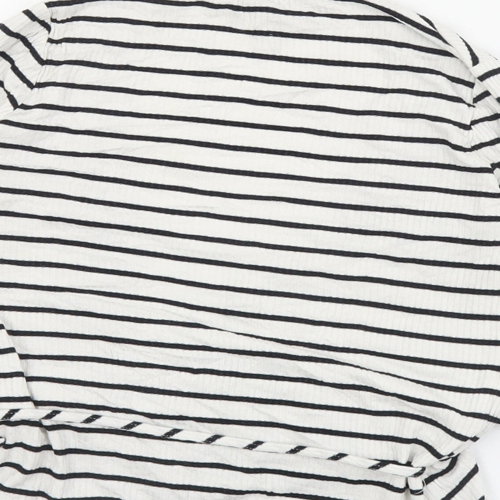 Womens UK Size 8 Topshop White Wrap Blouse