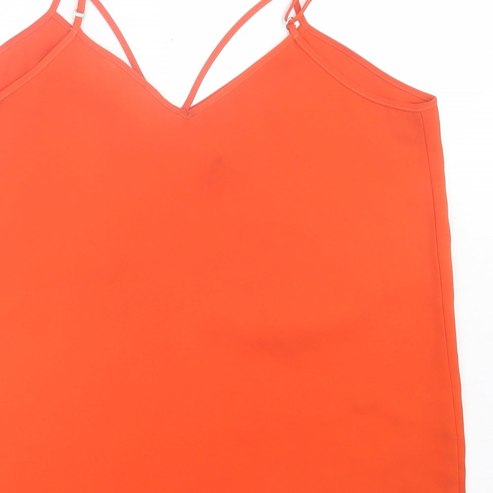 Womens UK Size 10 River Island Orange Basic Tank