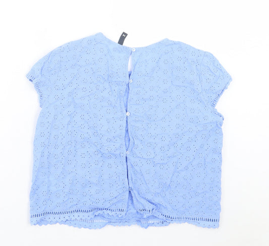 Womens UK Size 14 H&M Purple Cropped T-Shirt