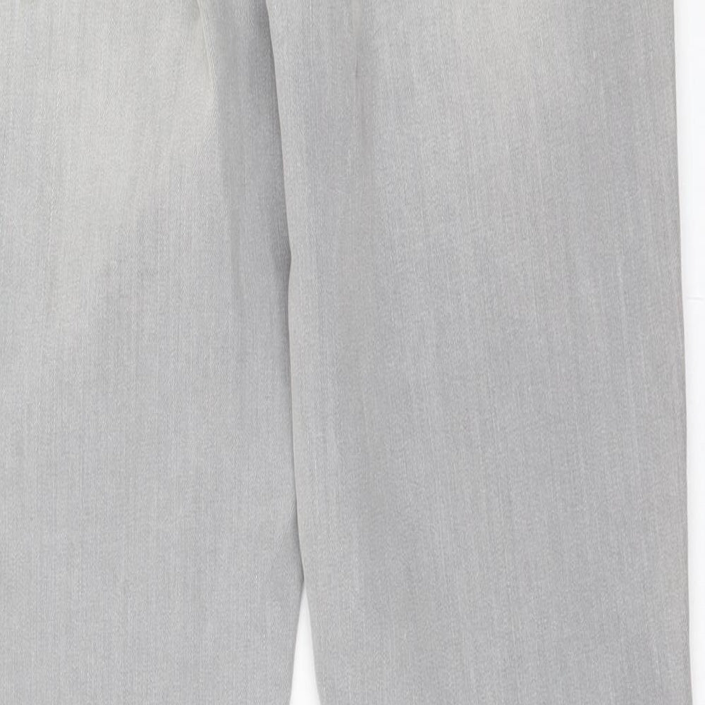 RJR.John Rocha Womens Grey Cotton Straight Jeans Size 12 L30 in Regular Button