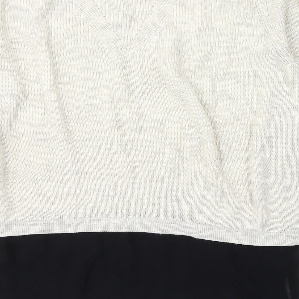 F&F Womens Beige Round Neck Acrylic Pullover Jumper Size 14