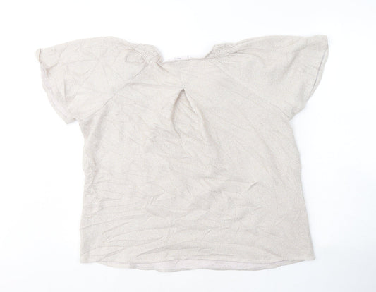 Womens UK Size S Mango Grey Basic T-Shirt